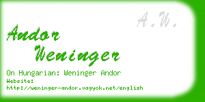 andor weninger business card